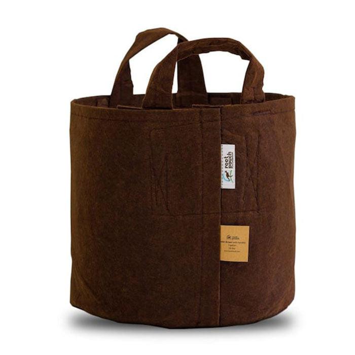 Root Pouch Brown Multi-Use Heavy-Weight Fabric Pot with Handles, 2 Gallon