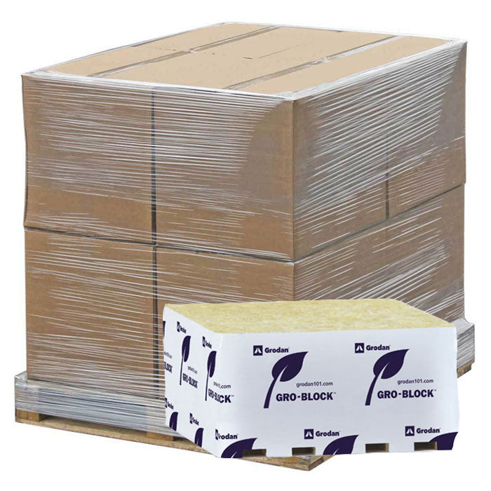 Grodan Gro-Block Improved Uni-Block, 8 Inch x 8 Inch x 4 Inch, No Hole, Pallet of 432