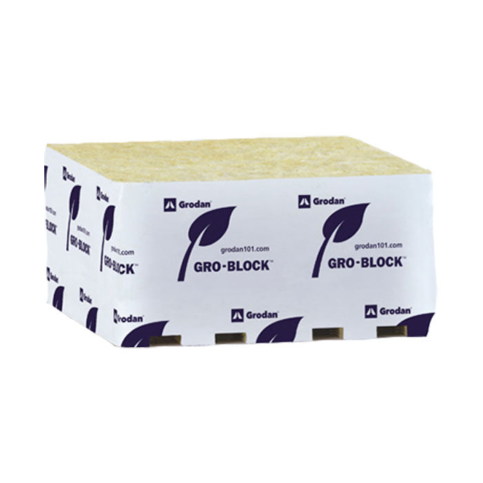 Grodan Gro-Block Improved Uni-Block, 8 Inch x 8 Inch x 4 Inch, No Hole, Pallet of 432
