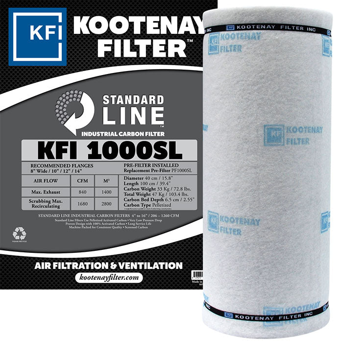 Kootenay Filter KFI 1000 Standard Line Carbon Filter, 840 CFM