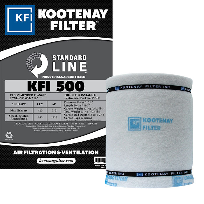 Kootenay Filter KFI 500 Standard Line Carbon Filter, 420 CFM