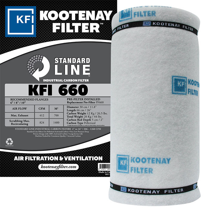 Kootenay Filter KFI 660 Standard Line Carbon Filter, 412 CFM