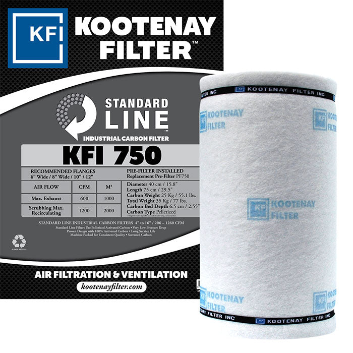 Kootenay Filter KFI 750 Standard Line Carbon Filter, 600 CFM