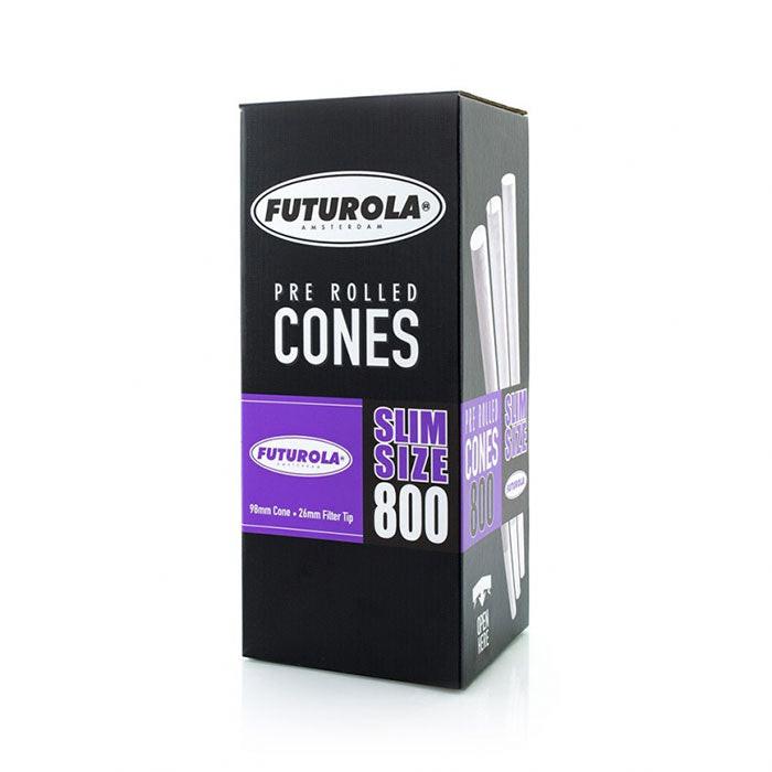 Futurola Slim Size 98/26 Classic White Pre-Rolled Cone with Futurola Tip - Case of 4800