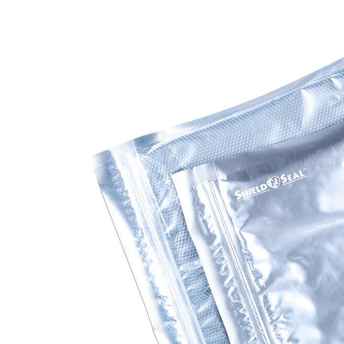 Shield N Seal 3200 Pre-cut Vacuum Seal Bags with Zipper, Clear and Metallic, 11 in. x 23 in., Pack of 50