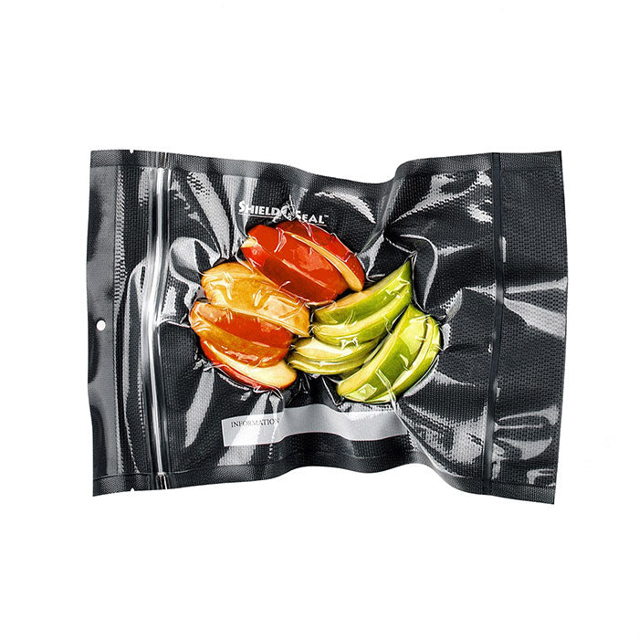 Shield N Seal 1600 Pre-cut Vacuum Seal Bags with Zipper, Clear and Black, 5 in. x 8 in., Pack of 50