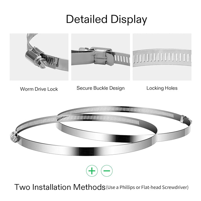 Vivosun Stainless Steel Air Ducting Clamps, Pack of 2