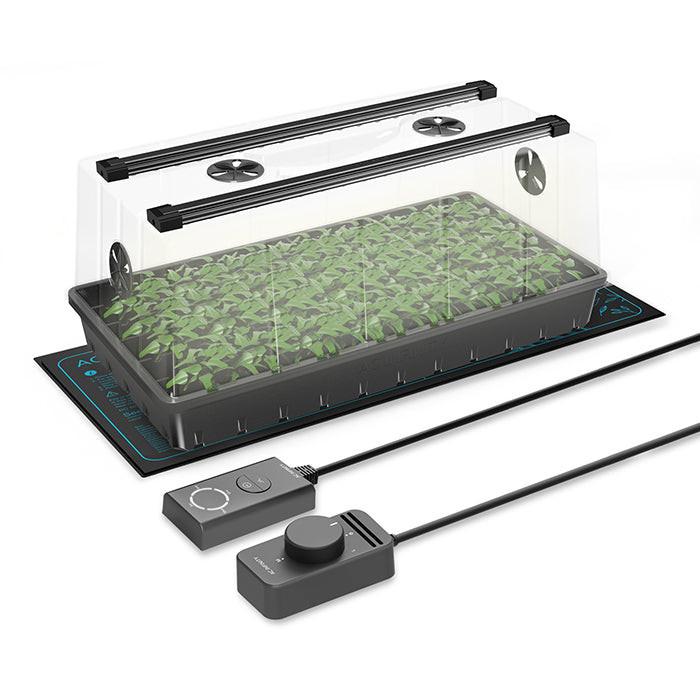 AC Infinity Germination Kit with Humidity Dome, Heat Controller and LED Grow Light Bars, 6x12 Cell Tray (72 Site)