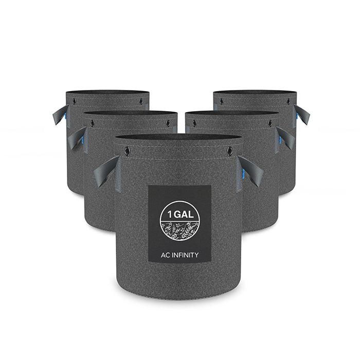 AC Infinity Heavy-Duty Fabric Pot, 1 Gallon, Pack of 5