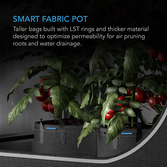 AC Infinity Heavy-Duty Fabric Pot, 3 Gallon, Pack of 5