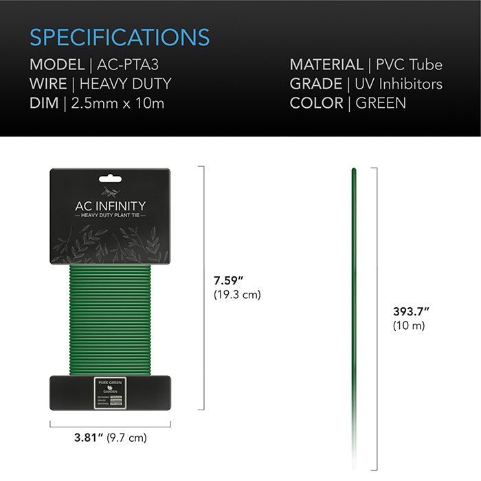 AC Infinity Heavy-Duty Twist Ties, 10m