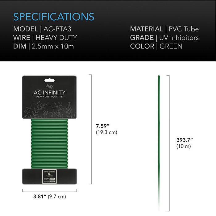 AC Infinity Heavy-Duty Twist Ties, 10m