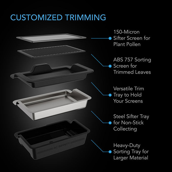 AC Infinity Trim Tray System, 3-Tray & 2-Screen Kit