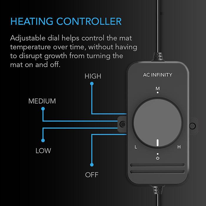 AC Infinity SUNCORE S3 Seedling Heat Mat with Controller, 10" x 20.75"
