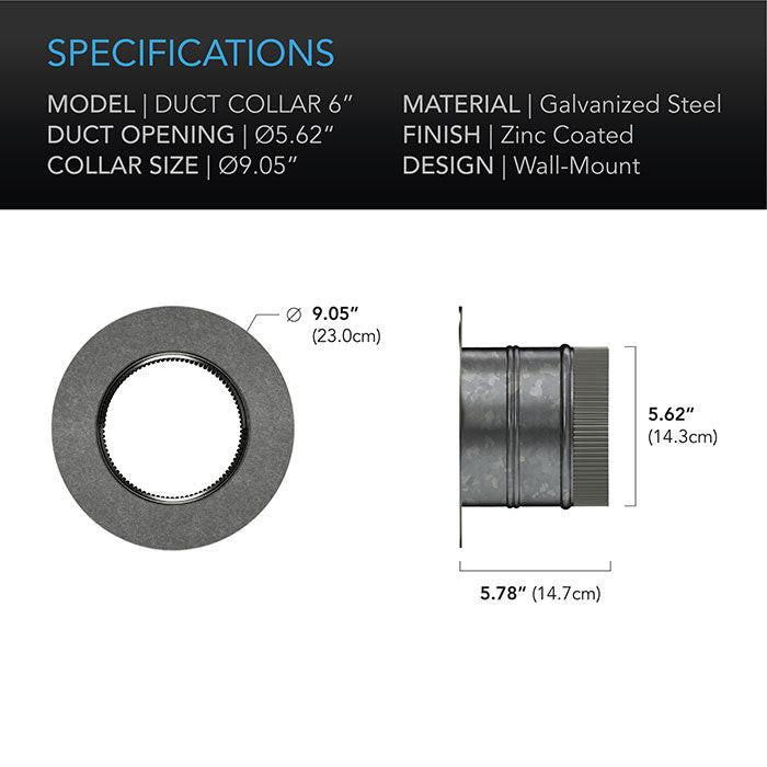 AC Infinity Ducting Collar, 6"
