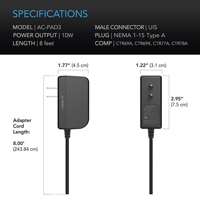 AC Infinity UIS Power Adapter for Controllers not Powered by UIS Devices