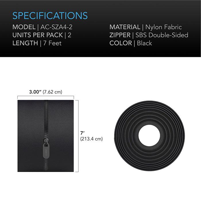 AC Infinity Peel and Stick Zipper, 7 ft. x 3 in., Pack of 2
