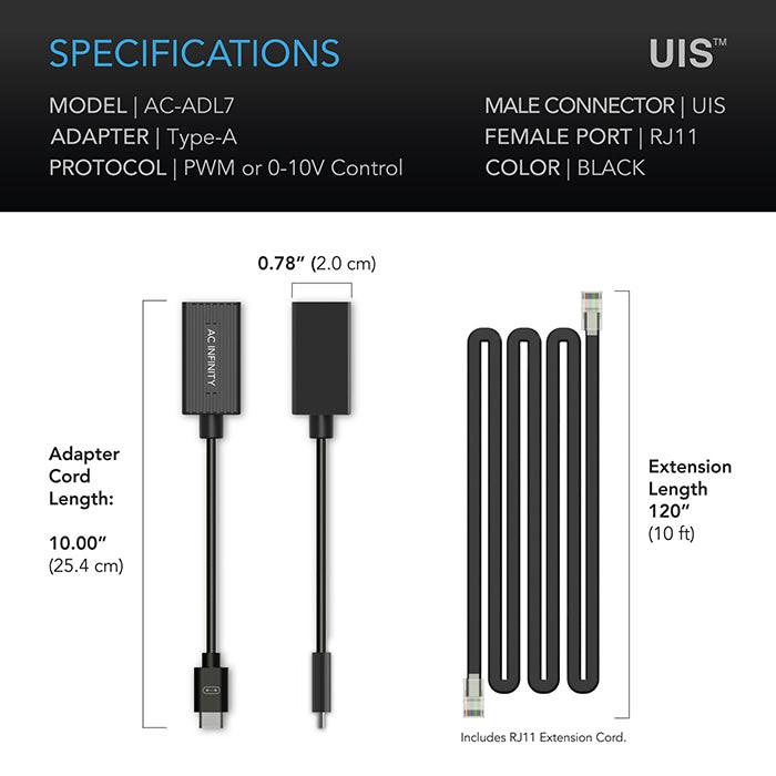 AC Infinity UIS Lighting Adapter Type-A for Lights with PWM or 0-10V Dimmers