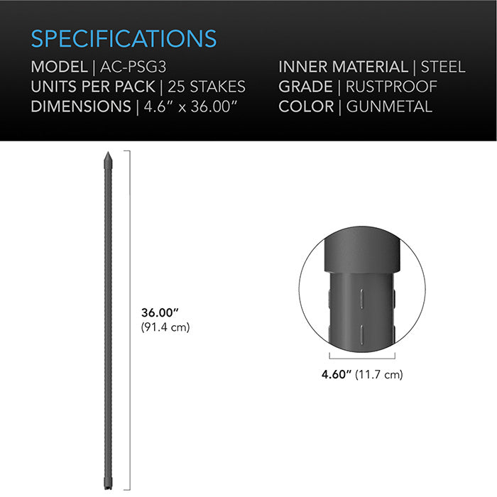 AC Infinity Garden Plant Stakes, 3 ft., Pack of 25