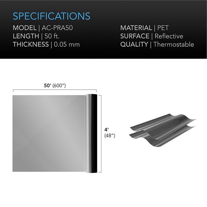 AC Infinity Reflective Mylar Film Roll, 4' x 100'