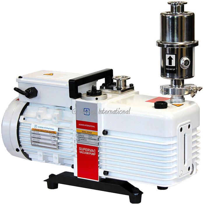 Across International SuperVac 5.6 CFM Corrosion-Resist 2-Stage Vacuum Pump - UL/CSA Certified, 220V