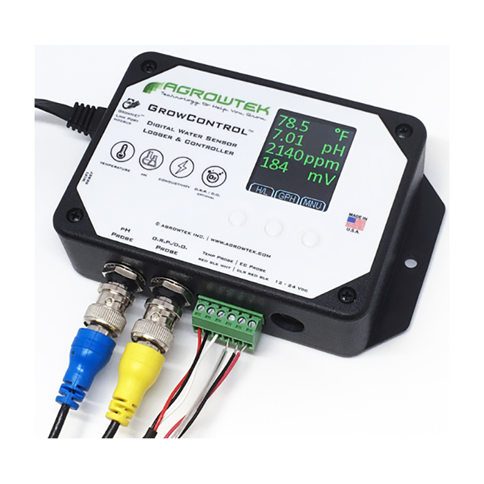 Agrowtek GrowControl SXHM Hydroponics Sensor Kit With Temp, pH, & EC Probes