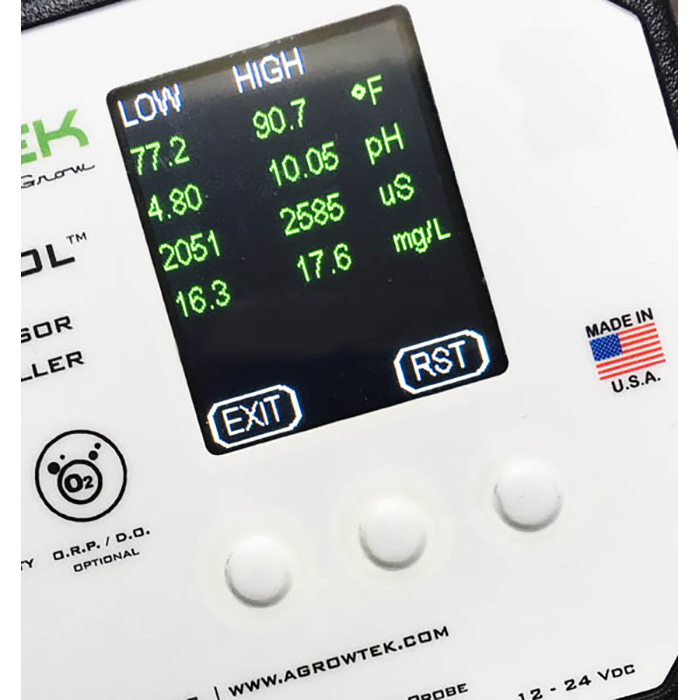 Agrowtek GrowControl MDX AgrowDose Mini Dosing Controller System With Mounting Panel, Dual Peristaltic Pumps & Temperature, pH, EC Sensors