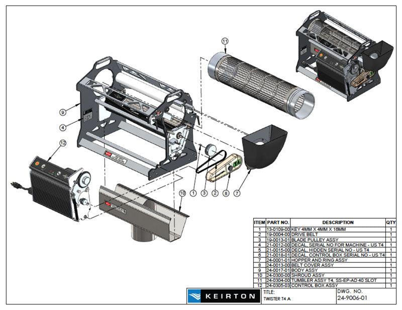 Twister T4 VSC Trimming Machine with Leaf Collector Vacuum & Standard Tumbler