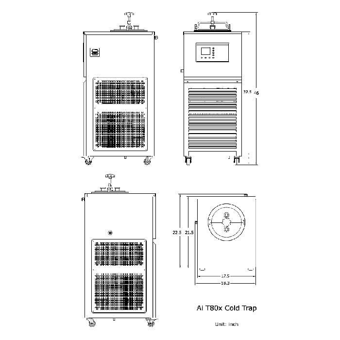 Across International -80°C Cold Trap, 5 Liter Capacity. 316L SST, 220 Volt