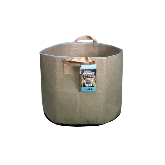 Spring Pot Burner 10 Gallon Fabric Pot with Handles, Tan - Pack of 10
