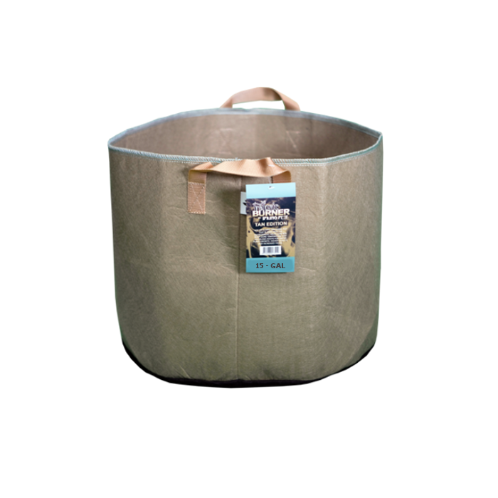 Spring Pot Burner 15 Gallon Fabric Pot with Handles, Tan - Case of 50
