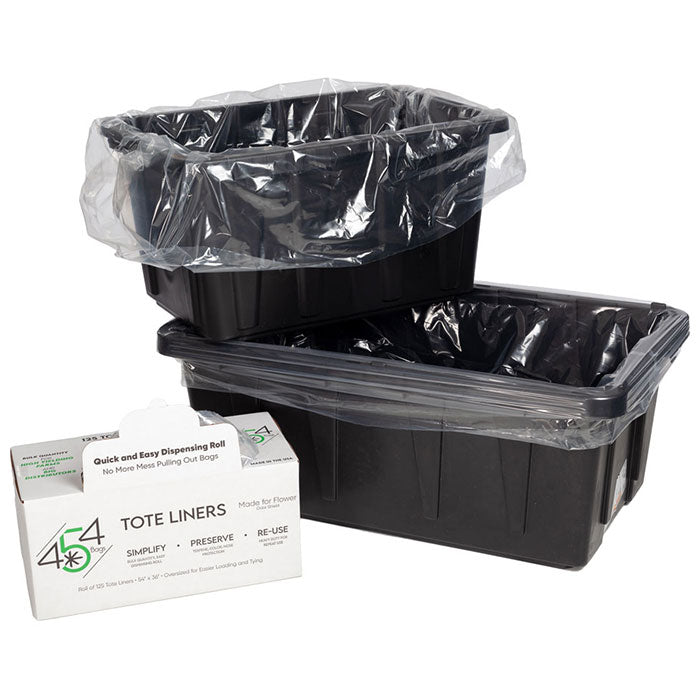 454 Bags Tote Liner, 38 Gallon 54 Inch x 36 Inch, Clear - Pack of 125