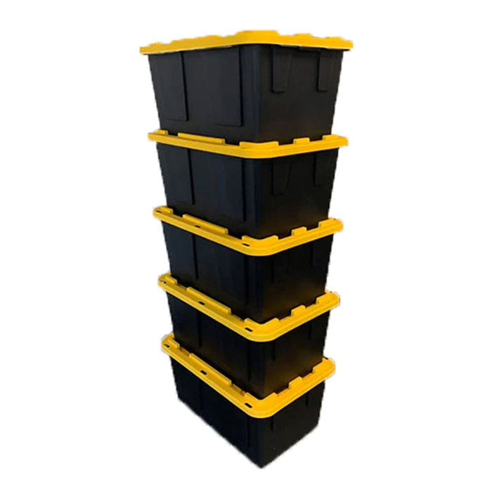 Greenmade Black Storage Bin with Yellow Lid, 27 Gallon - Pallet of 44