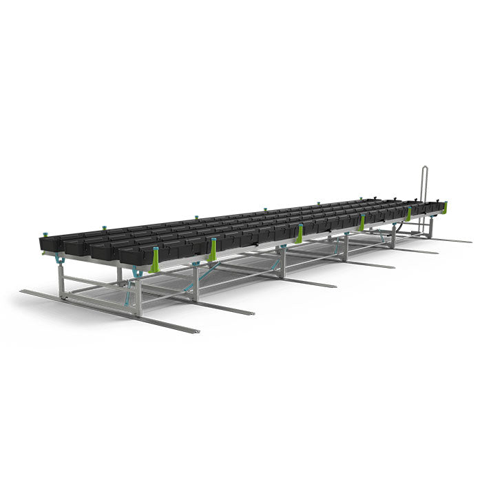Botanicare Track Bench with Gutter Trays: 4 Foot Wide x 13.5 Foot System Length x 20 Inch Height, 8.5 Feet of Track