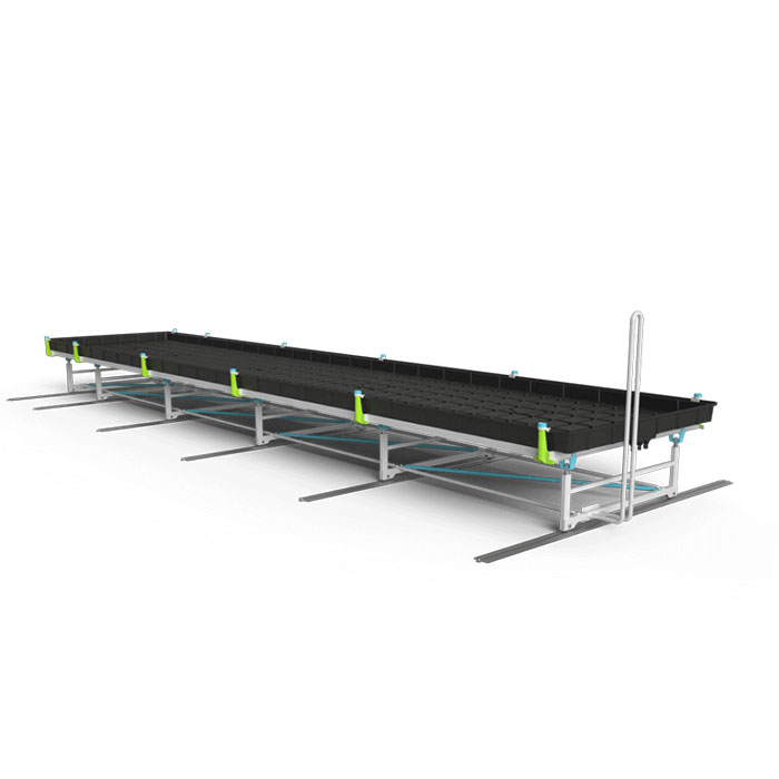 Botanicare Track Bench with Original Trays: 5 Foot Wide x 13.5 Foot System Length x 14 Inch Height, 8.5 Feet of Track