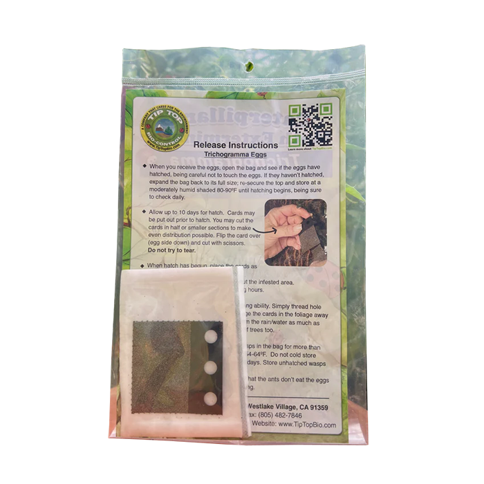 Tip Top Bio-Control Platneri/Minutum, Brassicae & Pretiosum Trichogramma Mix For Caterpillar & Moth Control, Hanging Card of 10,000
