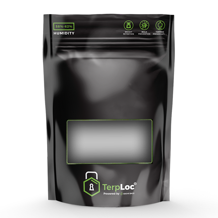 Grove Bags TerpLoc Storage Bags with Window Pouch, Black & Clear - 1/4 oz. - Pack of 10
