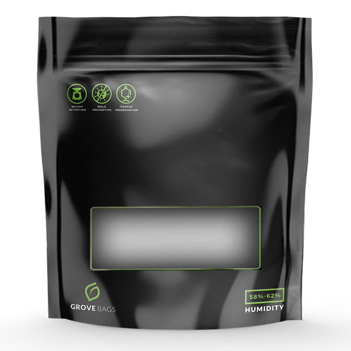 Grove Bags TerpLoc Storage Bags with Window Pouch, Black & Clear - 1/2 lb. - Pack of 10