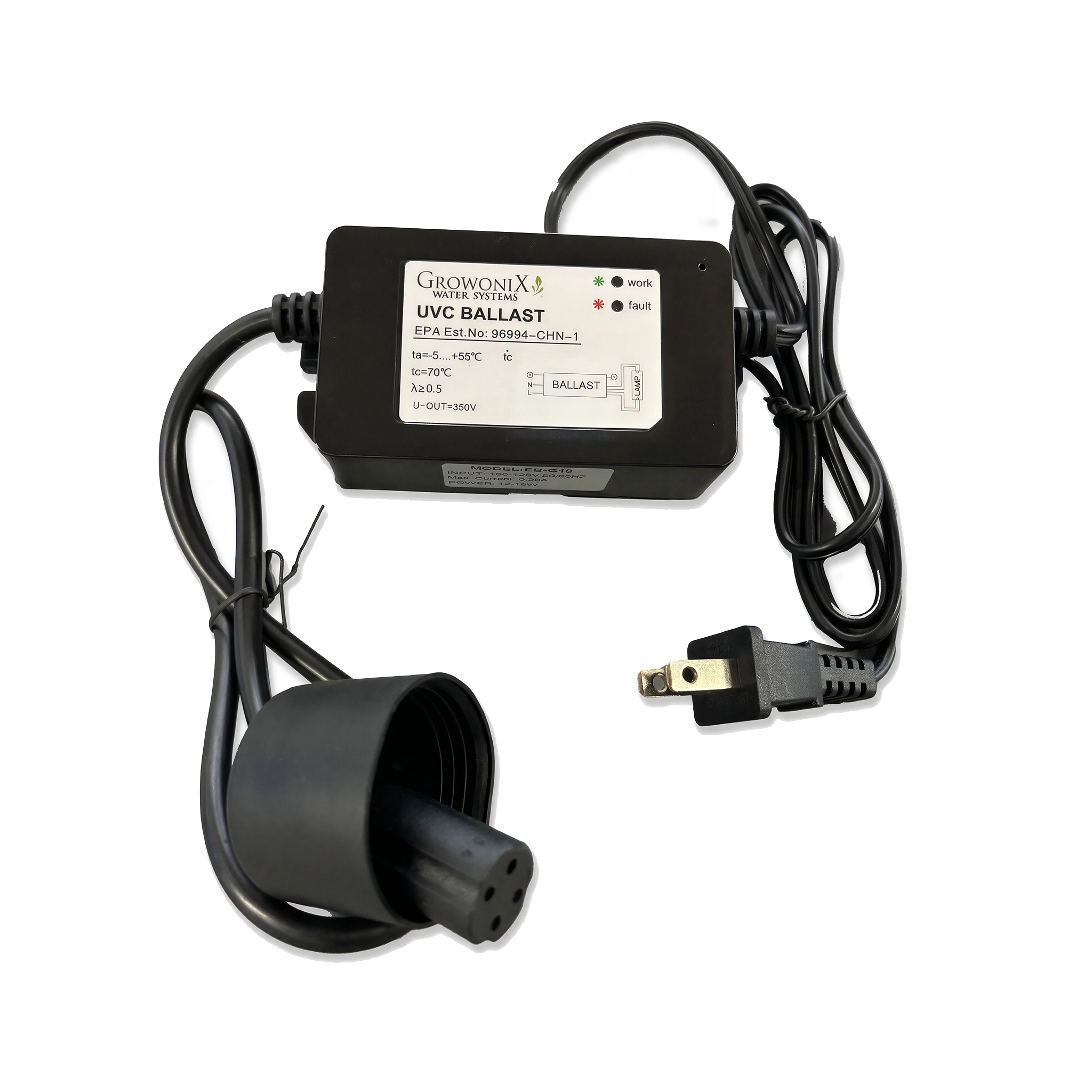 GrowoniX Replacement Ballast for 1 & 2 GPM UV Systems