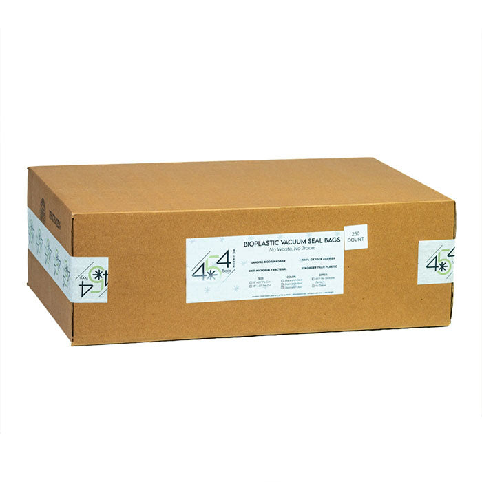 454 Bags BioPlastic Vacuum Seal Storage Bags with Resealable Zipper, 5 mil, 11 Inch x 24 Inch, Black & Clear - Pack of 250