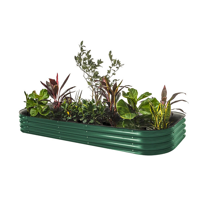 Vego Garden 11 Inch Tall 10 in 1 Modular Metal Raised Garden Bed Kit - British Green