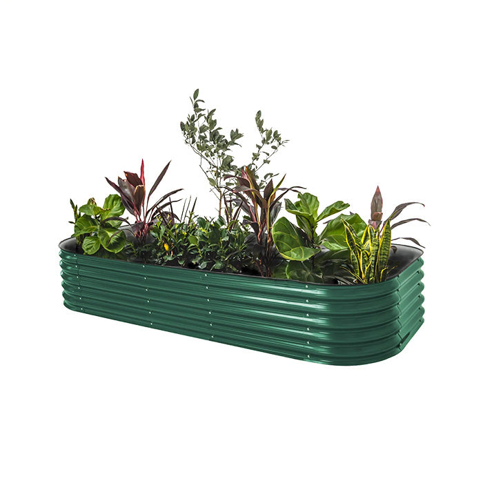 Vego Garden 17 Inch Tall 10 in 1 Modular Metal Raised Garden Bed Kit - British Green