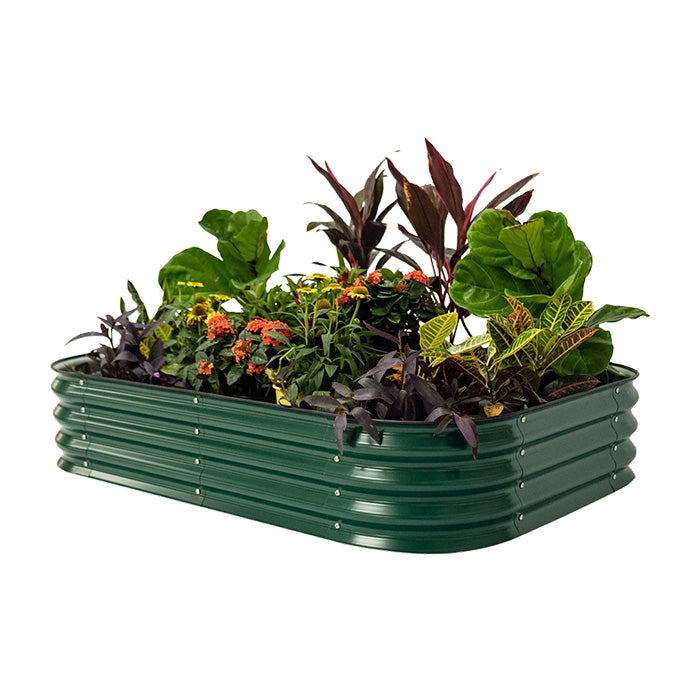 Vego Garden 11 Inch Tall 6 in 1 Modular Metal Raised Garden Bed Kit - British Green