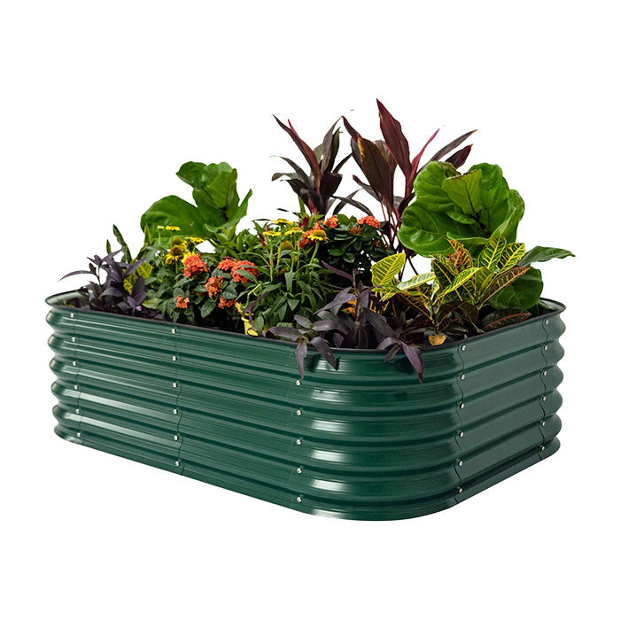 Vego Garden 17 Inch Tall 6 in 1 Modular Metal Raised Garden Bed Kit - British Green