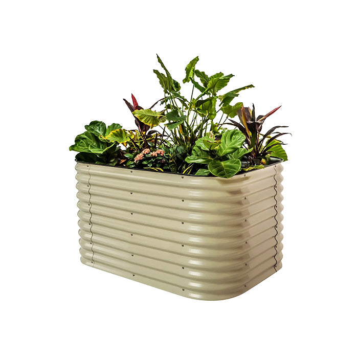 Vego Garden 32 Inch Tall 6 in 1 Modular Metal Raised Garden Bed Kit - Pearl White