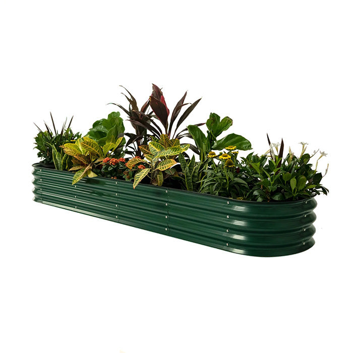 Vego Garden 11 Inch Tall 9 in 1 Modular Metal Raised Garden Bed Kit - British Green