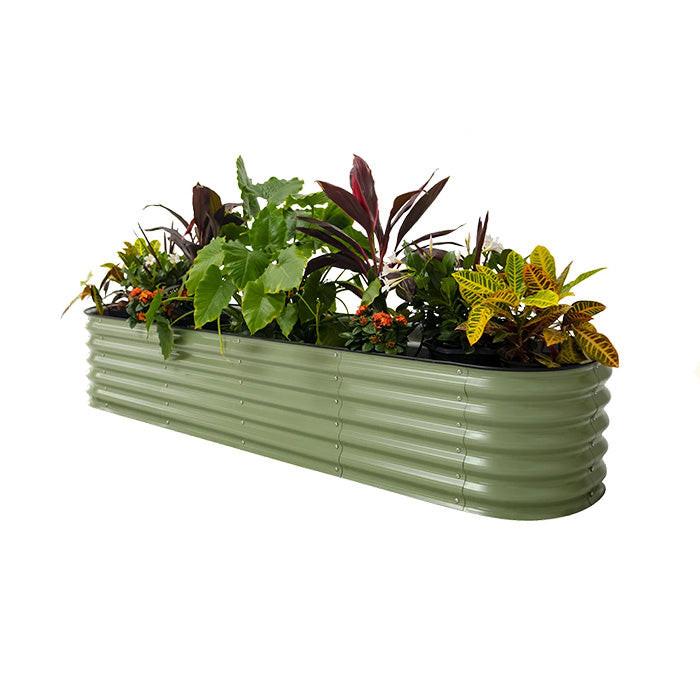 Vego Garden 17 Inch Tall 9 in 1 Modular Metal Raised Garden Bed Kit - Olive Green
