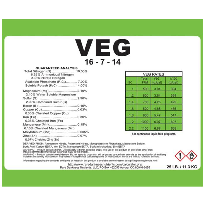 Rare Dankness Nutrients Perfecta Veg - 3 Gallon Pail, 25 lb.