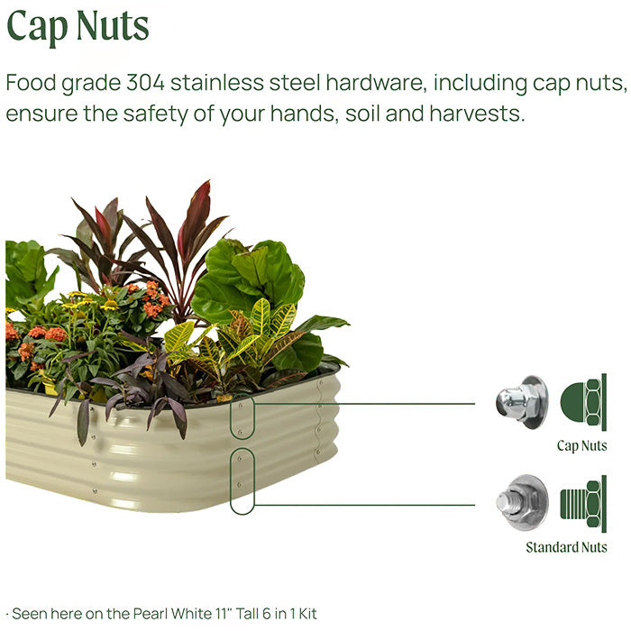 Vego Garden 11 Inch Tall 10 in 1 Modular Metal Raised Garden Bed Kit - British Green