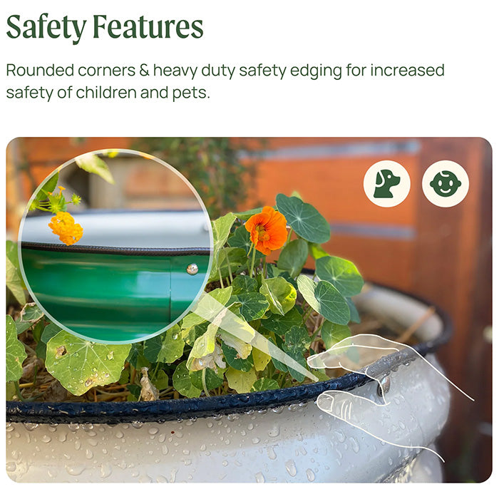 Vego Garden 32 Inch Tall 42 Wide Round Metal Raised Garden Bed - Pearl White